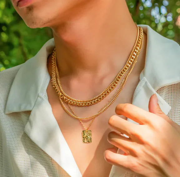 Men’s Casual Square Pendant Necklace