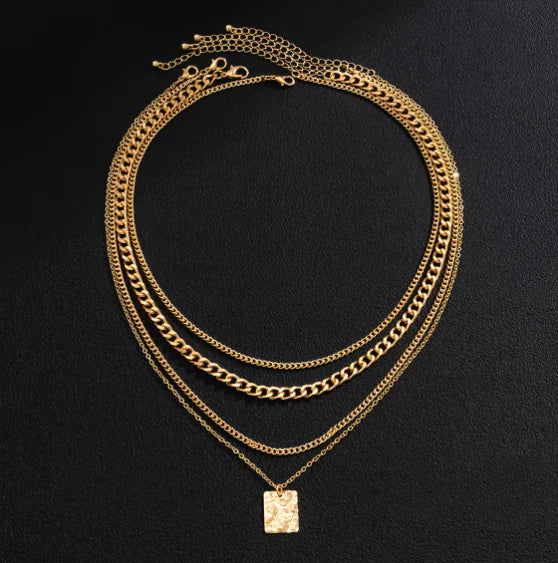 Men’s Casual Square Pendant Necklace