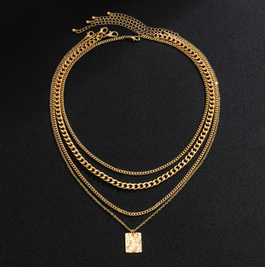 Men’s Casual Square Pendant Necklace