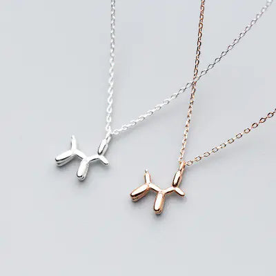 S925 Silver Dog Pendant Necklace - Cute Animal Design