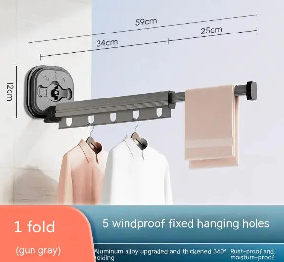 Suction Cup Foldable Clothes Hanger Drying Rack