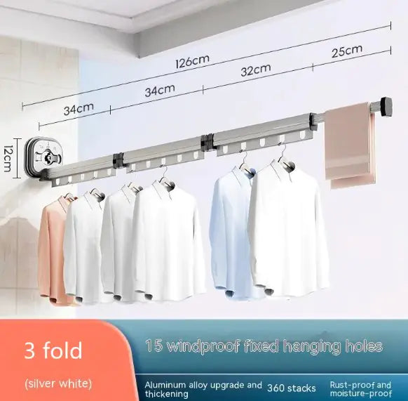 Suction Cup Foldable Clothes Hanger Drying Rack