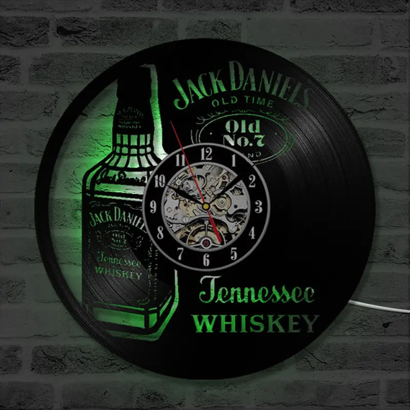 Whiskey Vinyl Record Wall Clock