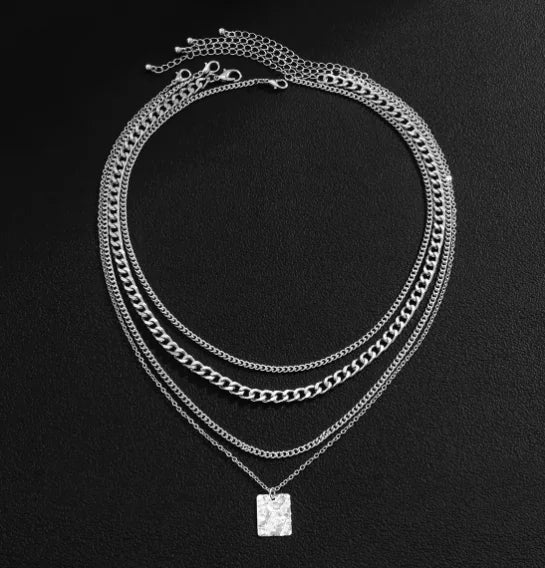 Men’s Casual Square Pendant Necklace