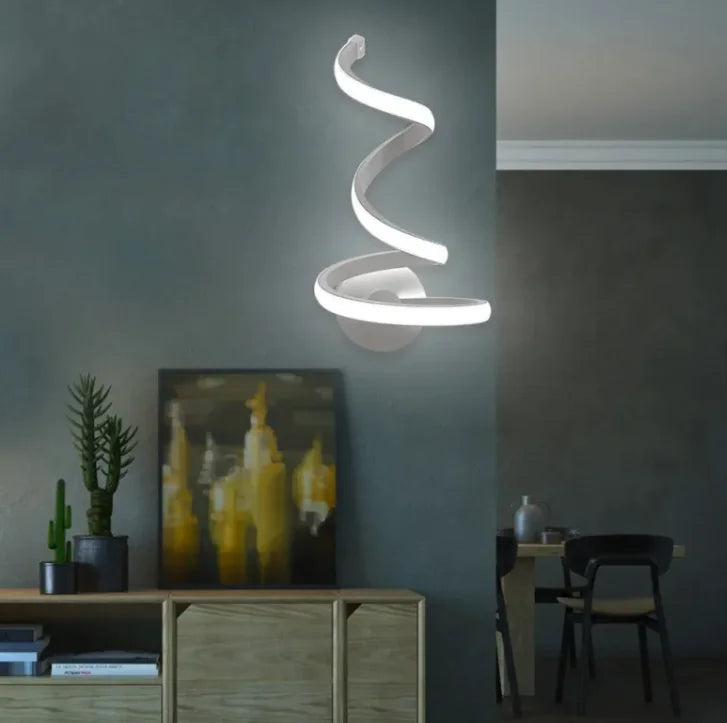 50K LED Spiral Twisted Helix: Modern & Versatile Light Fixture Wall Lamp